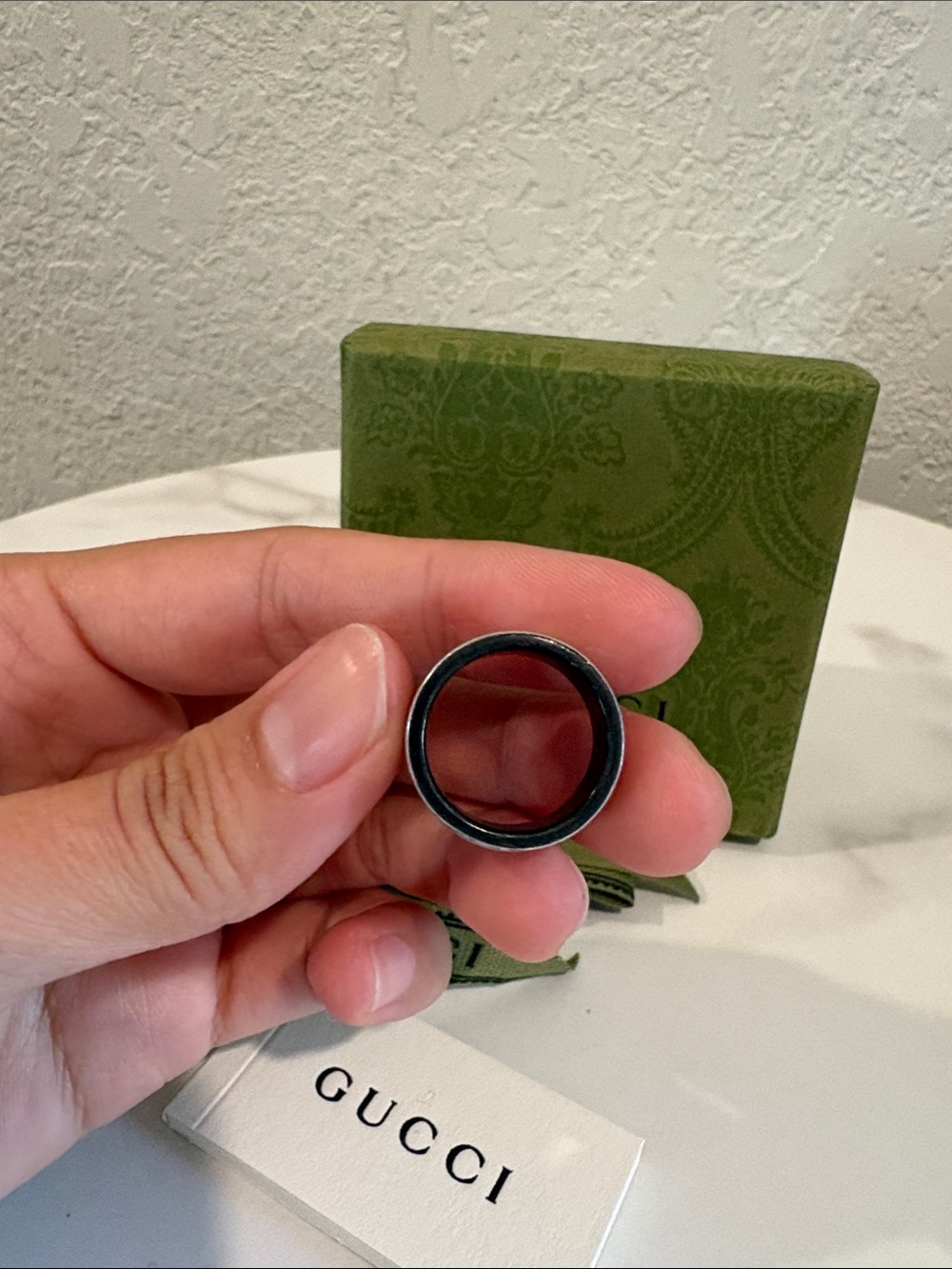 GUCCI RING Logo GG Flat with Box - Picture 3 of 7
